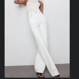 BNWT Zara Wide Leg White Jeans Size 8